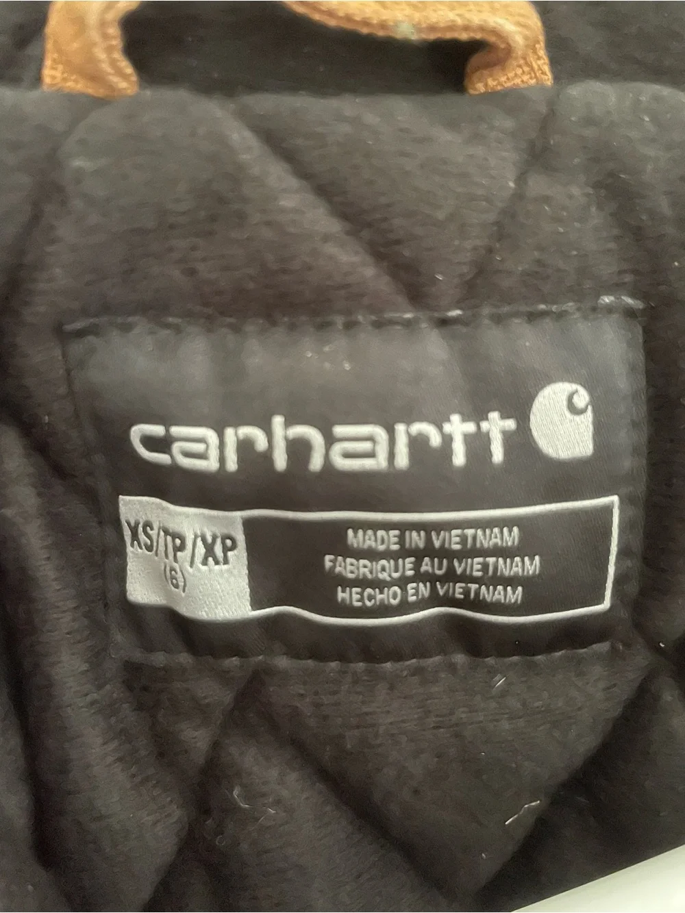 Carhartt Boys Insulated Hooded Canvas Jacket Full Zip Size XS 8 Brown